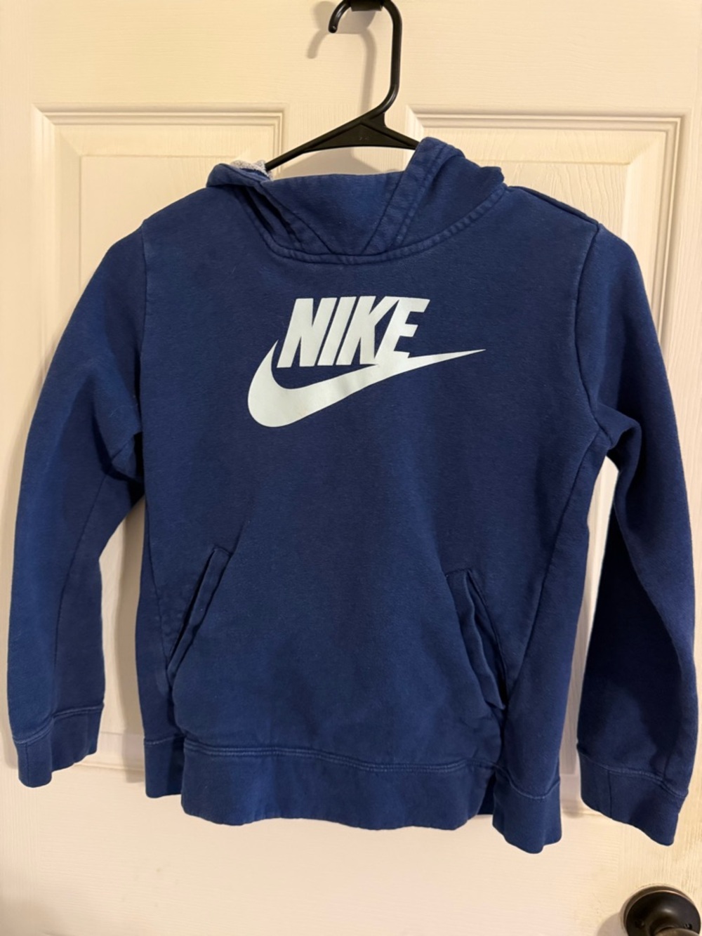 Nike Boys Blue Hoodie with White Logo